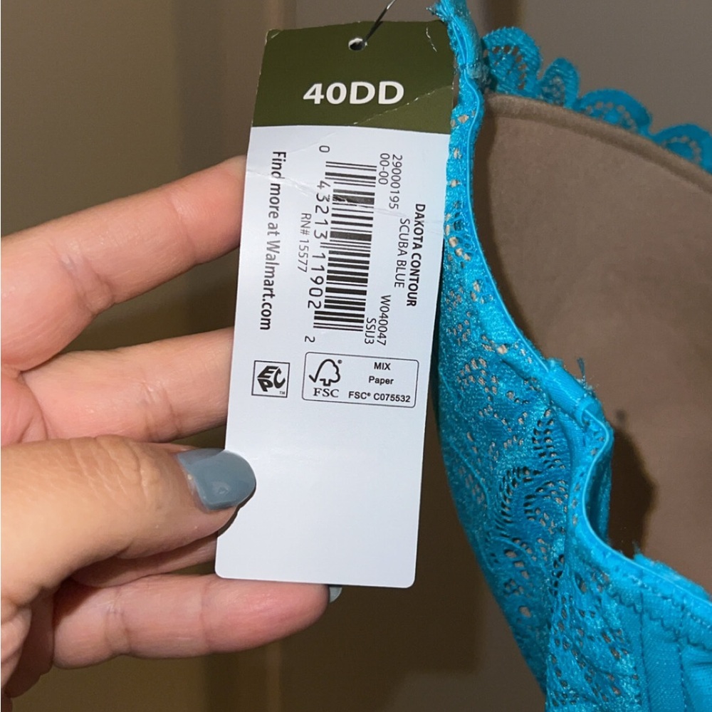Lace Underwire Bra in Turquoise - Picture 6 of 9